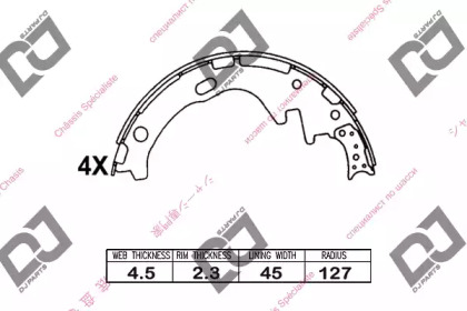 Комлект тормозных накладок DJ PARTS BS1037